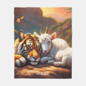 Fantasy Schattigee Vivid Sleeping Tiger Goat Fleece Deken (Voorkant)