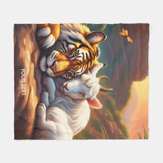 Fantasy Schattigee Vivid Sleeping Tiger Goat Fleece Deken (Voorkant (Horizontaal))