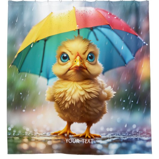 Fantasy Schattigee Vivid Spring Rain Chicken Douchegordijn (Voorkant)