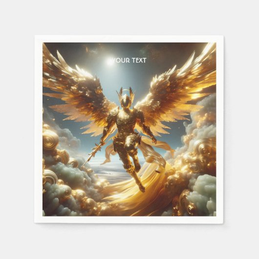 Fantasy Schattigee Vliegende Gevleugelde Krijger Servet (Voorkant)