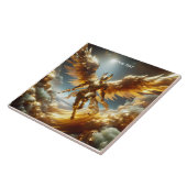 Fantasy Schattigee Vliegende Gevleugelde Krijger Tegeltje (Zijkant)