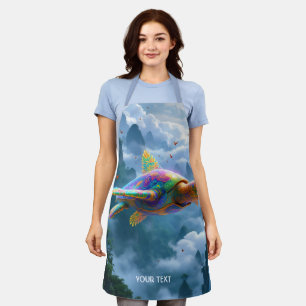 Fantasy Schattigee Vliegende Regenboog Schildpad Schort