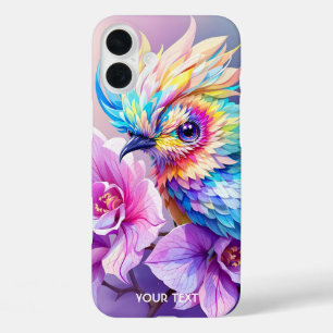 Fantasy Schattigee vogel roze orchidee iPhone 16 Plus Hoesje