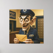 Fantasy Schattigee vreemde postbode Canvas Afdruk (Voorkant)