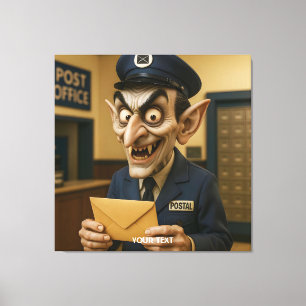 Fantasy Schattigee vreemde postbode Canvas Afdruk