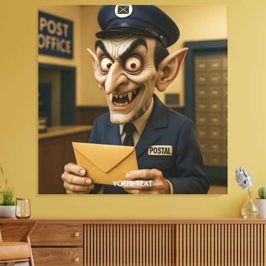 Fantasy Schattigee vreemde postbode Canvas Afdruk (Insitu (Woonkamer))