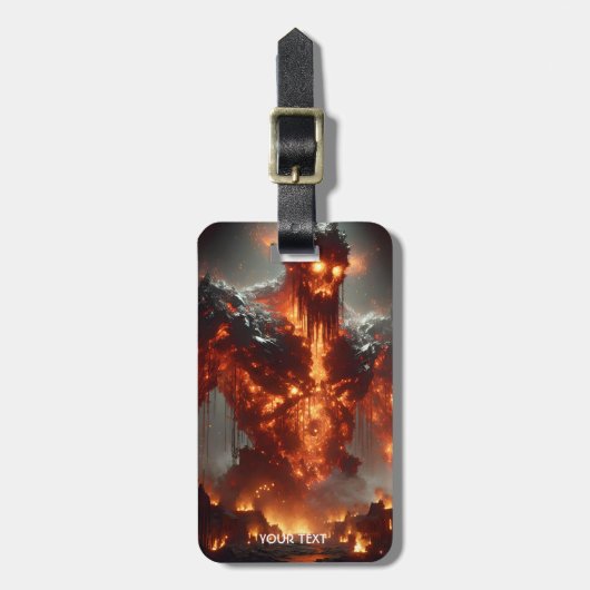 Fantasy Schattigee vuur elementaire vlammen Bagagelabel (Voorkant verticaal)