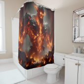 Fantasy Schattigee vuur elementaire vlammen Douchegordijn (In situ)
