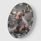 Fantasy Schattigee Wacky Mosaic Moose Grote Klok (Hoek)