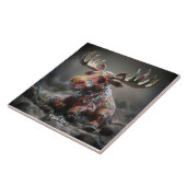Fantasy Schattigee Wacky Mosaic Moose Tegeltje (Zijkant)