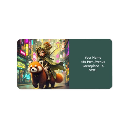 Fantasy Schattigee Wild Panda Ride Etiket (Voorkant)
