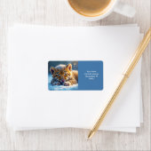 Fantasy Schattigee Winter Baby Leopard Etiket (Insitu)