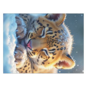 Fantasy Schattigee Winter Baby Leopard Tafelkleed (Voorkant (Horizontaal))