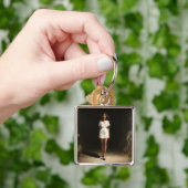 Fantasy Schattigee witte jurk meisje Sleutelhanger (Hand)