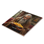 Fantasy Schattigee Wizard Onion Rings Tegeltje (Zijkant)