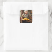 Fantasy Schattigee Wizard Onion Rings Vierkante Sticker (Tas)