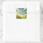 Fantasy Schattigee Wolken Eenden Tuin Vierkante Sticker (Tas)