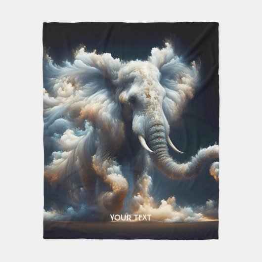 Fantasy Schattigee wolken olifant rook Fleece Deken (Voorkant)