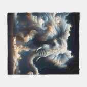 Fantasy Schattigee wolken olifant rook Fleece Deken (Voorkant (Horizontaal))