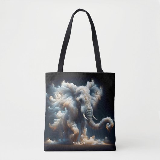 Fantasy Schattigee wolken olifant rook Tote Bag (Voorkant)