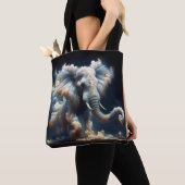 Fantasy Schattigee wolken olifant rook Tote Bag (Dichtbij)