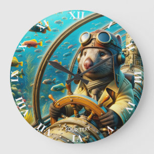 Fantasy Schattigee Wombat Pilot Onderwater Grote Klok