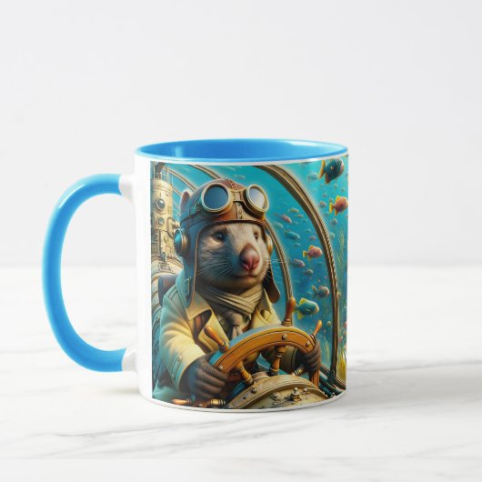 Fantasy Schattigee Wombat Pilot Onderwater Mok (Links)