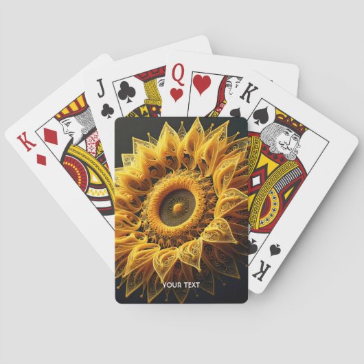 Fantasy Schattigee Zonnebloem Garens Pokerkaarten (Achterkant)