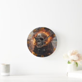 Fantasy schedel trein vlammen wrak ronde klok (Huis)