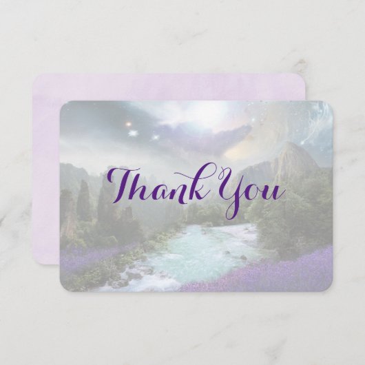 Fantasy Schilderachtig Natuur Landschap Dank je we Bedankkaart (Voorkant / Achterkant)