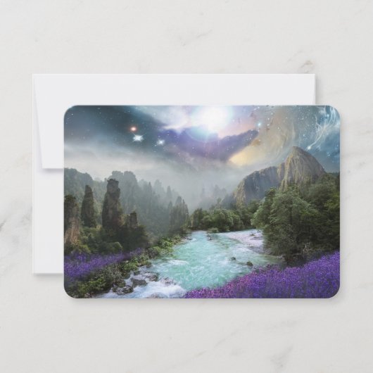 Fantasy Schilderachtig Natuur Landschap Dank je we Bedankkaart (Voorkant)