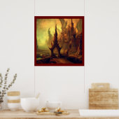 Fantasy Schilderij 10 - Evil Temple Poster (Keuken)