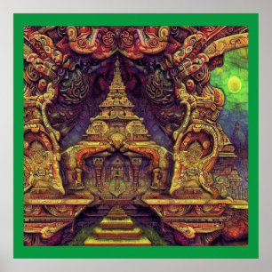 Fantasy Schilderij 1 - Tempel Poster