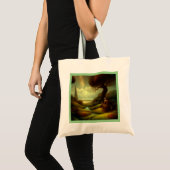 Fantasy Schilderij 7 - Vrouw en Kat Tote Bag (Voorkant (product))