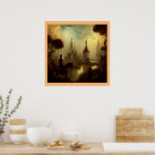 Fantasy Schilderij 8 - Paardrijder Poster (Keuken)