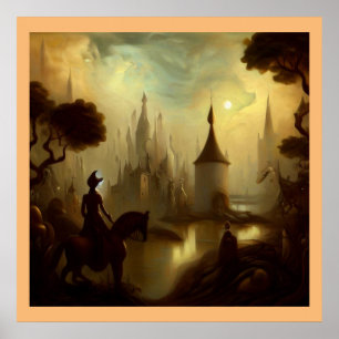 Fantasy Schilderij 8 - Paardrijder Poster
