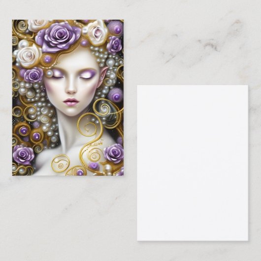 Fantasy Schilderij SciFi Exquise Delicate Gold en Visitekaartje (Voorkant / Achterkant)