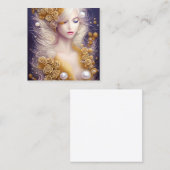 Fantasy Schilderij SciFi Exquise Delicate Gold Int Vierkante Visitekaartje (Voorkant / Achterkant)