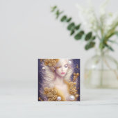 Fantasy Schilderij SciFi Exquise Delicate Gold Int Vierkante Visitekaartje (Staand voorkant)