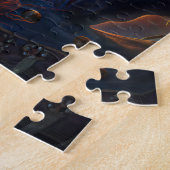 Fantasy Schilderij Vlammende Piraat in Strijd Scèn Legpuzzel (Zijkant)