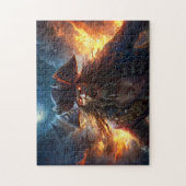 Fantasy Schilderij Vlammende Piraat in Strijd Scèn Legpuzzel (Verticaal)
