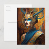 Fantasy Sci-Fi Queen Headdress Mask Briefkaart (Voorkant / Achterkant)