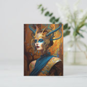 Fantasy Sci-Fi Queen Headdress Mask Briefkaart (Staand voorkant)