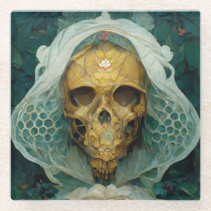 Fantasy Sci-Fi van de Drone Bee Skull Glazen Onderzetter