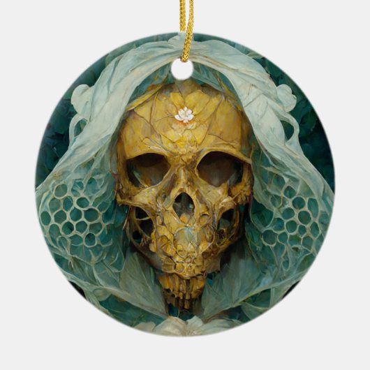 Fantasy Sci-Fi van de Drone Bee Skull Keramisch Ornament (Voorkant)