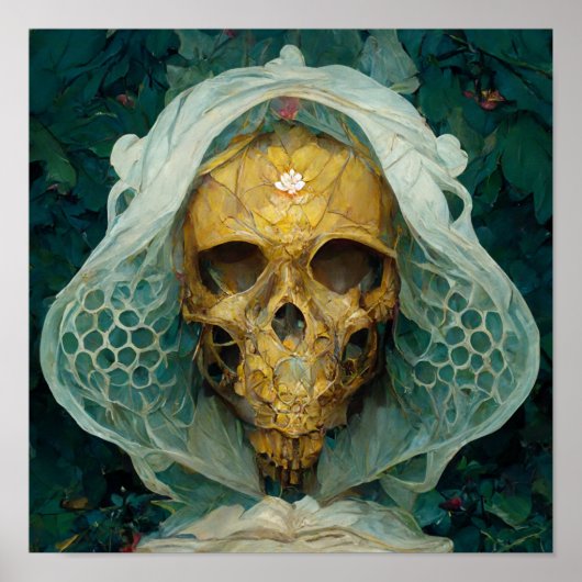 Fantasy Sci-Fi van de Drone Bee Skull Poster (Voorkant)