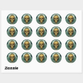 Fantasy Sci-Fi van de Drone Bee Skull Ronde Sticker (Vel)