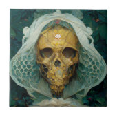 Fantasy Sci-Fi van de Drone Bee Skull Tegeltje (Voorkant)