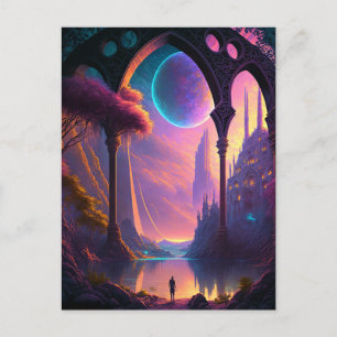 Fantasy Science Fiction Landscape Briefkaart