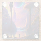 Fantasy Science Fiction Landscape Glazen Onderzetter (Achterkant)